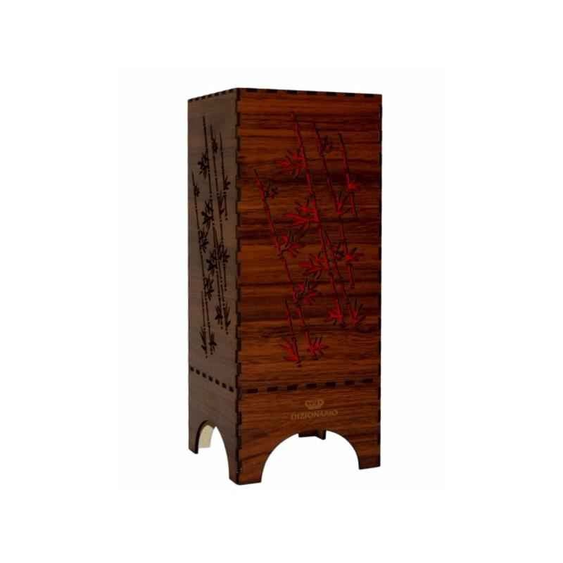 Dizionario DTBLBBR Red Handicrafts Wooden Look Hand Made Night Table Lamp