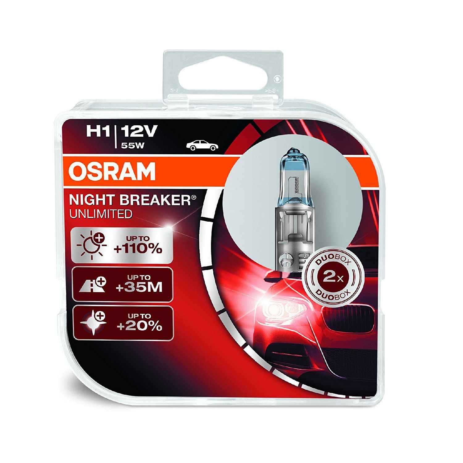 Buy Osram H1 P64150 Night Breaker Unlimited Duo Box (12V, 55W) Online At  Best Price On Moglix
