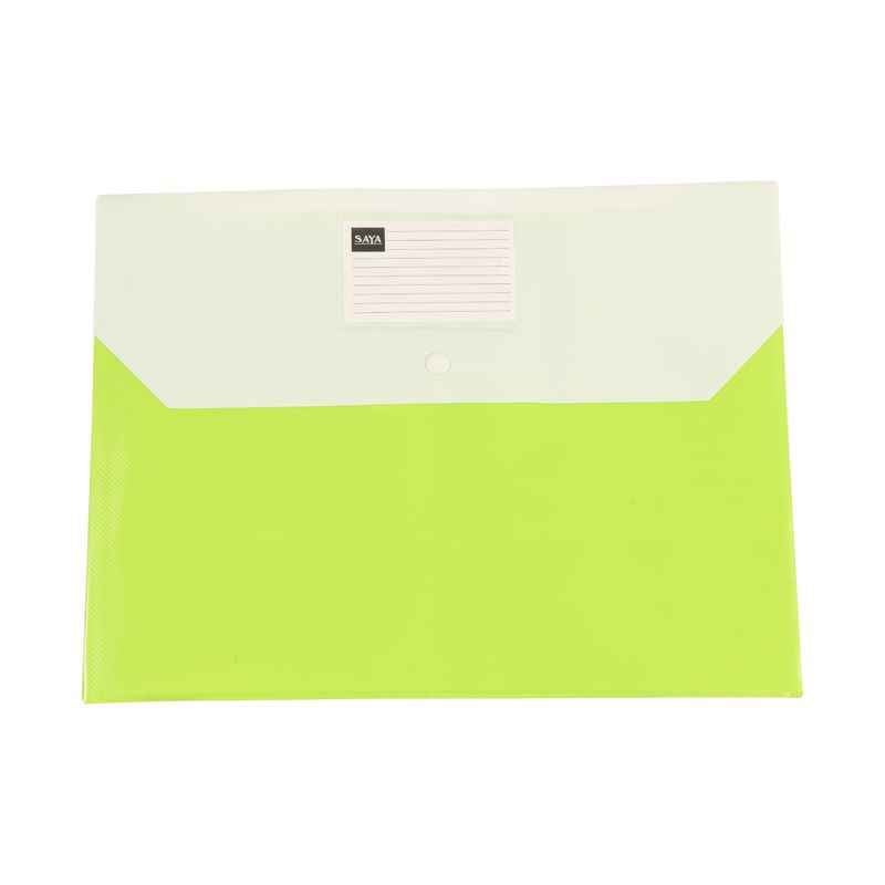 Saya Aqua Green Double Pocket Document Bag, Dimensions: 340 x 15 x 360 mm, Weight: 735.5 g (Pack of 12)