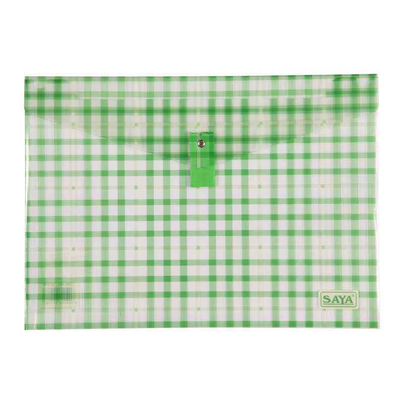 Saya Green Clear Bag Superior, Dimensions: 340 x 15 x 350 mm, Weight: 52 g (Pack of 6)