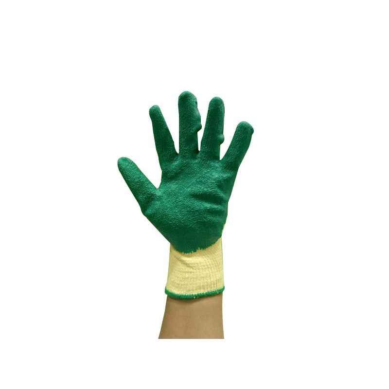 Marvel L-101 Green & Yellow Safety Gloves, Size: XL (Pack of 10)