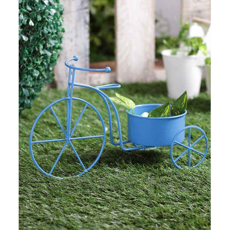 Green Girgit Big Blue Metal Cycle Planter, GG_5038