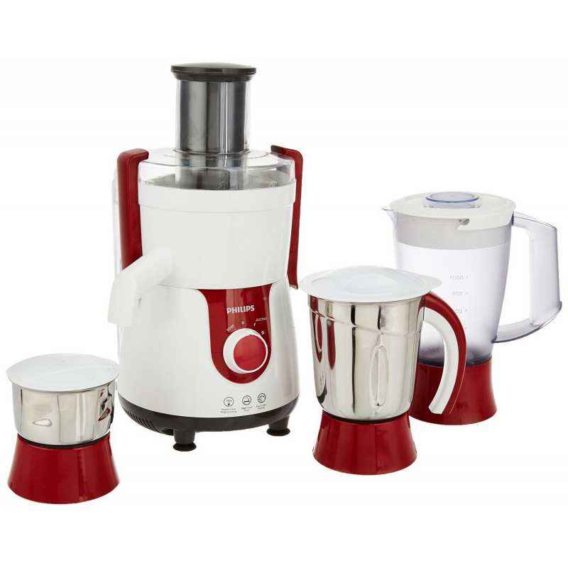 Philips Viva 700W HL7715 Pistil Red & White Juicer Mixer Grinder with 3 Jars