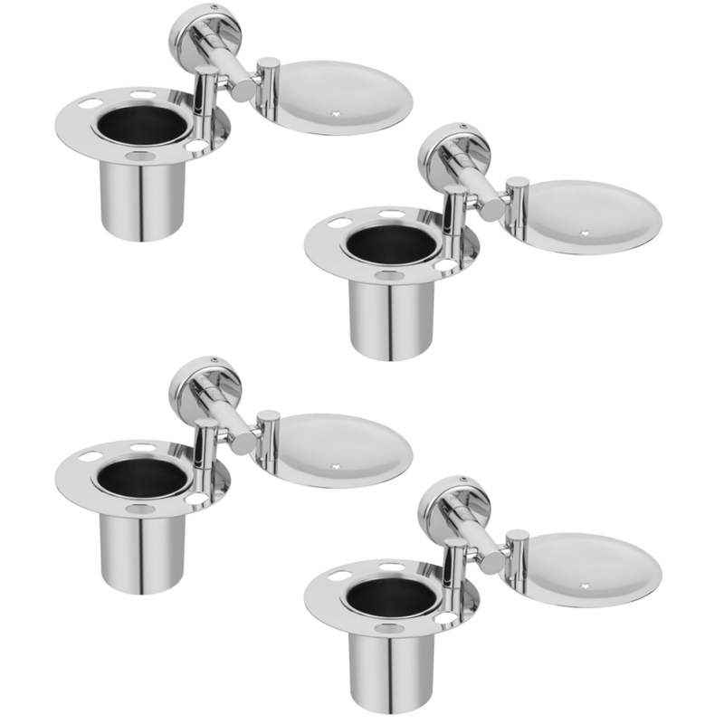 Abyss ABDY-1642 Chrome Finish Stainless Steel Combined Soap Dish (Pack of 4)