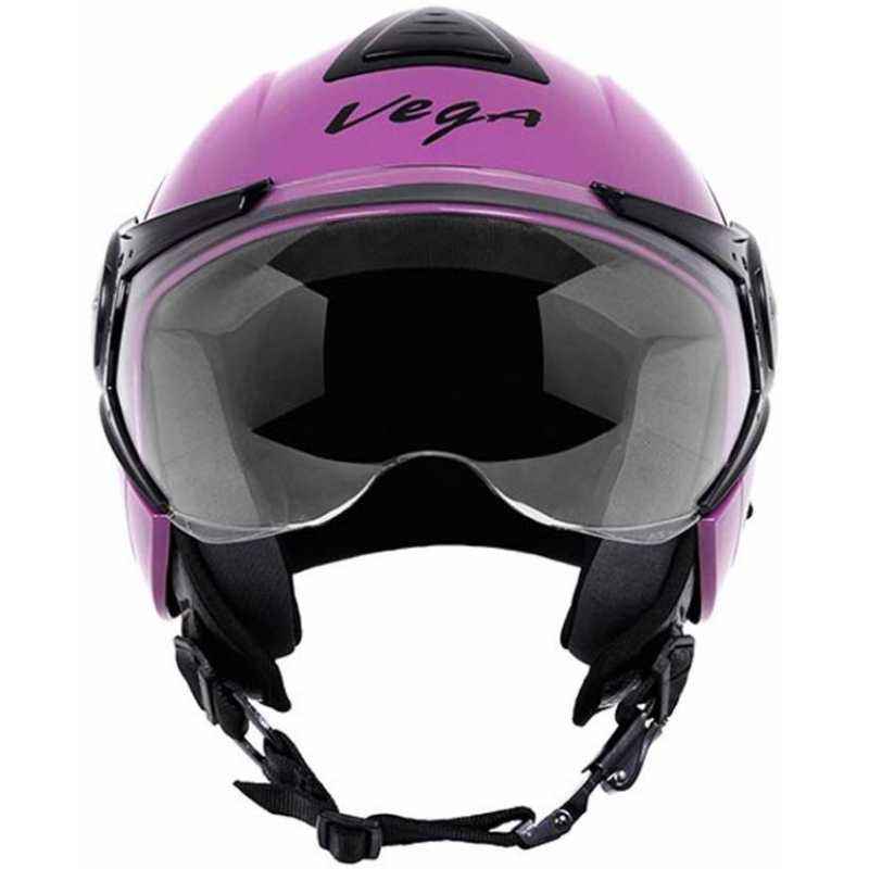Vega Verve Motorbike Dull Purple Open Face Helmet, Size: S