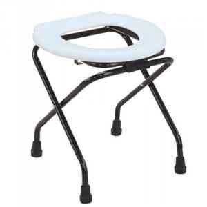 Shakuntla Elegant Mosquito Net Folding Round Commode Stool Cum Chair