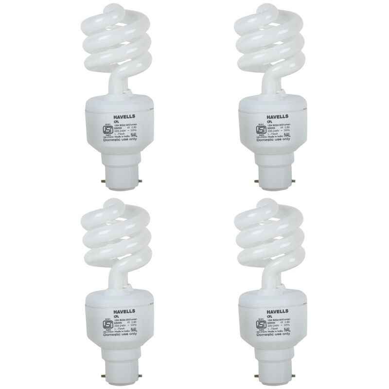 Havells 15W Spiral Cool Day White CFL (Pack of 4)