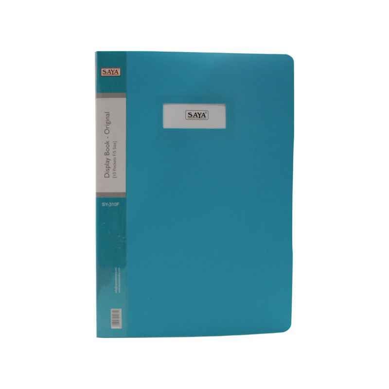 Saya Aqua Blue Display Book 10 Pockets F/C, Dimensions: 240 x 10 x 355 mm (Pack of 2)