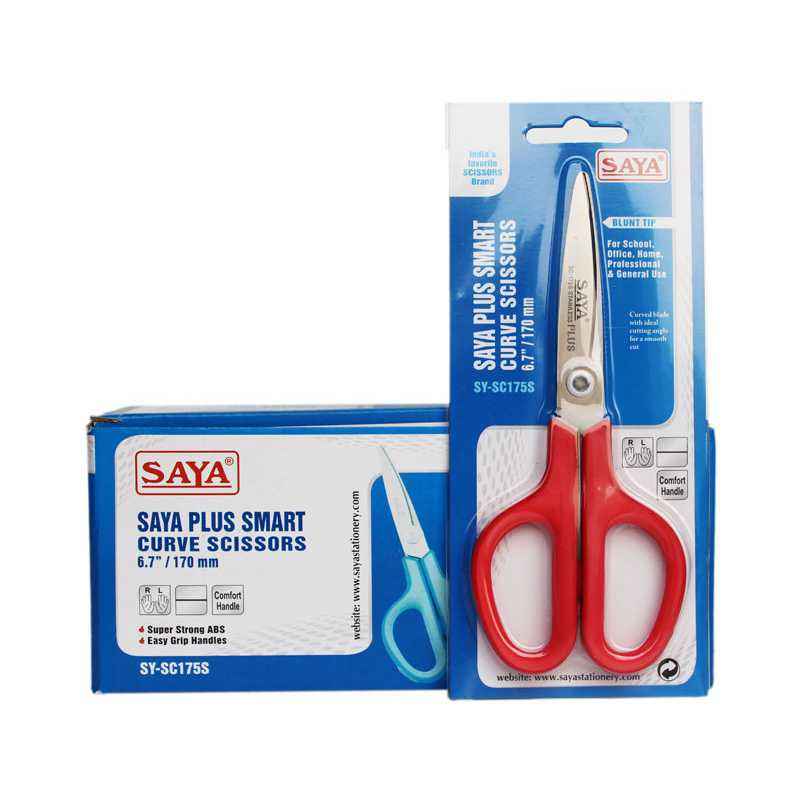 Saya Blue, Red Plus Smart Curve Scissors (Pack of 12)
