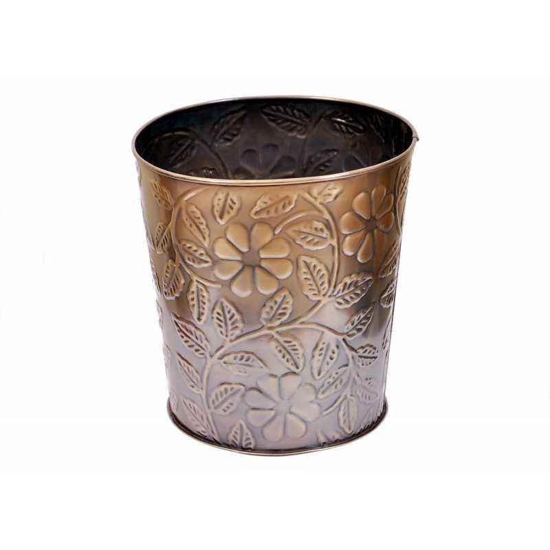 Blessed RVMP-3054 Golden Metal Planter, Height: 10.75 Inch