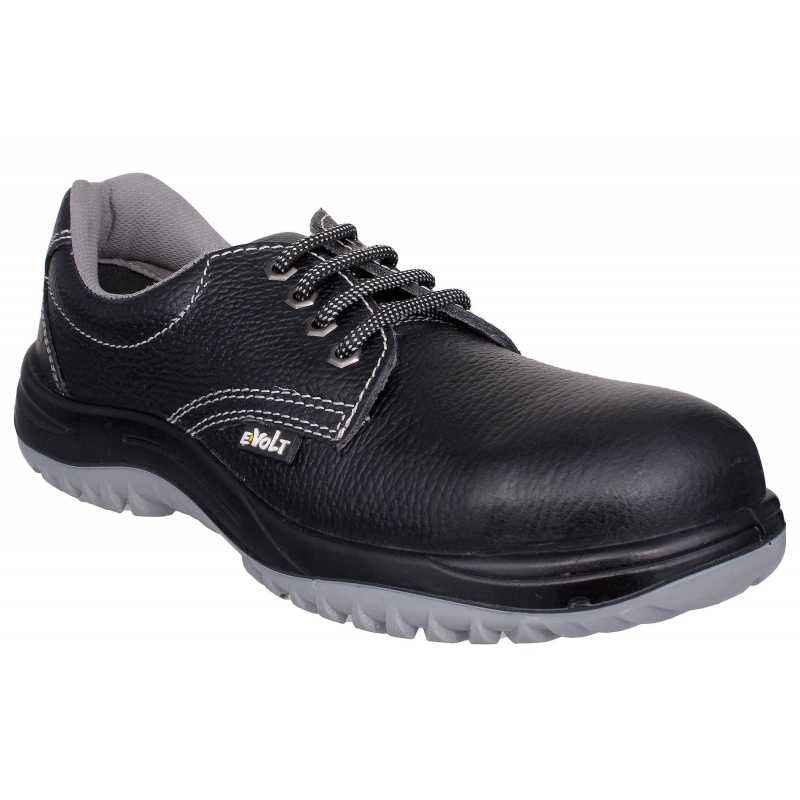E Volt Gecko Composite Toe Black & Grey Safety Shoes, Size: 7