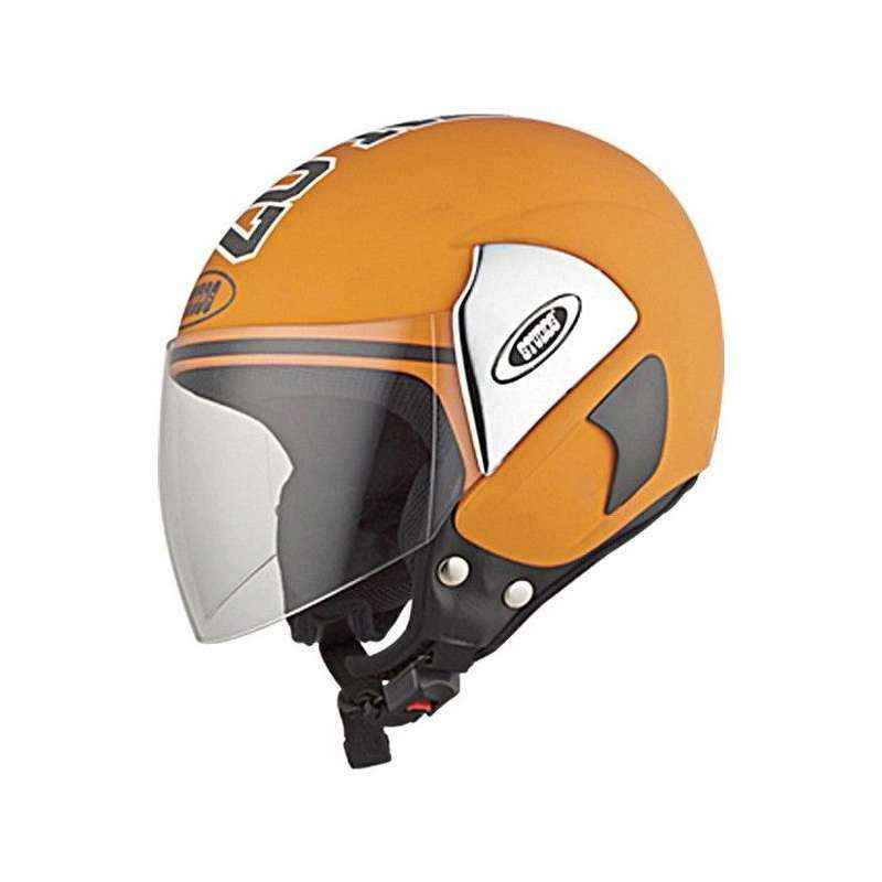 Studds Cub 07 Decor Orange Open Face Helmet, Size: L