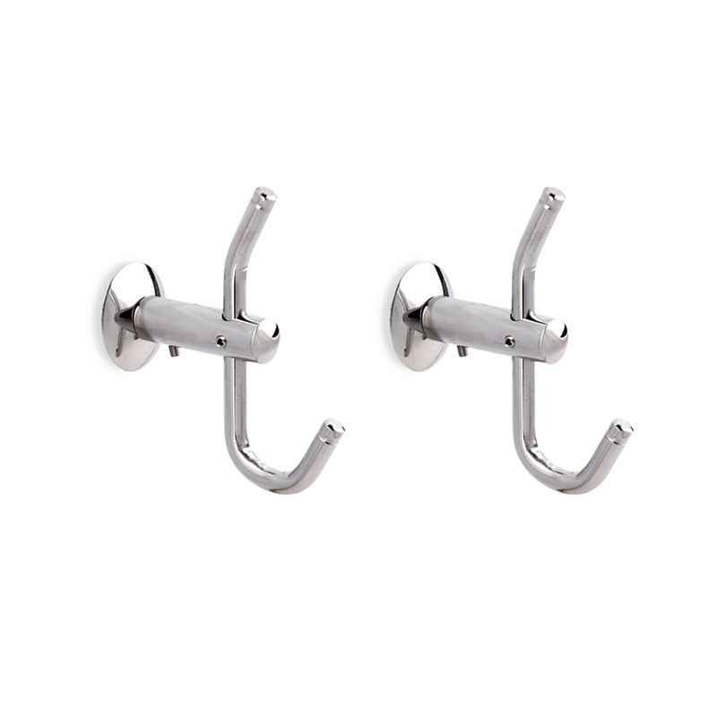 Abyss ABDY-0353 Glossy Finish Stainless Steel Robe Hook (Pack of 2)