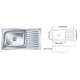 Nirali Elegance Ultra 1000x510mm Glossy Finish Kitchen Sink