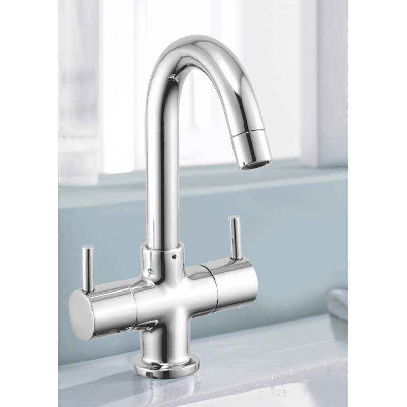 Kamal Center Hole Basin Mixer Flora with Free Tap Cleaner, FLR-6246