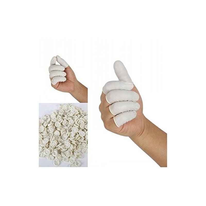Max Pluss White Latex Fingertips Protective Small Rubber Gloves (Pack of 1000)