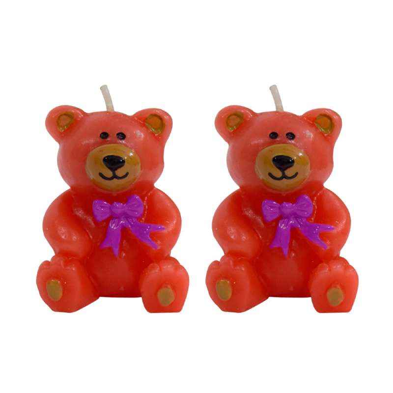 Dizionario VH45 Red Wax Colorful Plane Teddy Shaped Candle (Pack of 2)