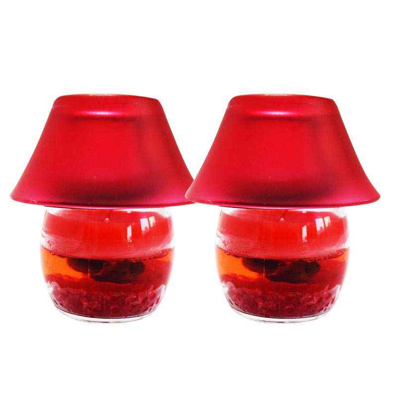 Dizionario 9cm Rose Glass Gel Candle Lamp, VH10-90 (Pack of 2)