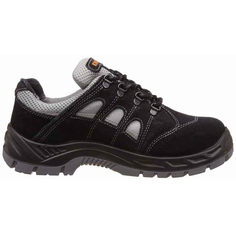 HONEYWELL 53719WP Suede Leather Steel Toe Black & Grey Work Safety Shoes, Size: 7
