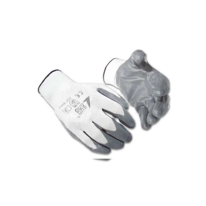 Sunlong Nitrile Coated Cut Resistant White Safety Gloves, Size: M
