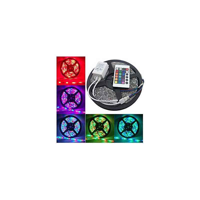 SuperDeals 5m RGB Decorative Strip Light with Remote Adapter