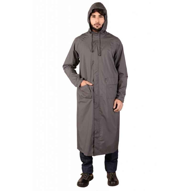 Mallcom Cumulus Grey PU Raincoat, Size: L