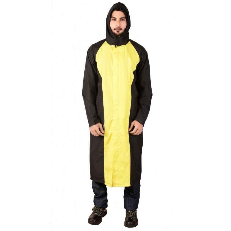 Mallcom Mammatus Black & Yellow Breathable PU Raincoat, Size: L