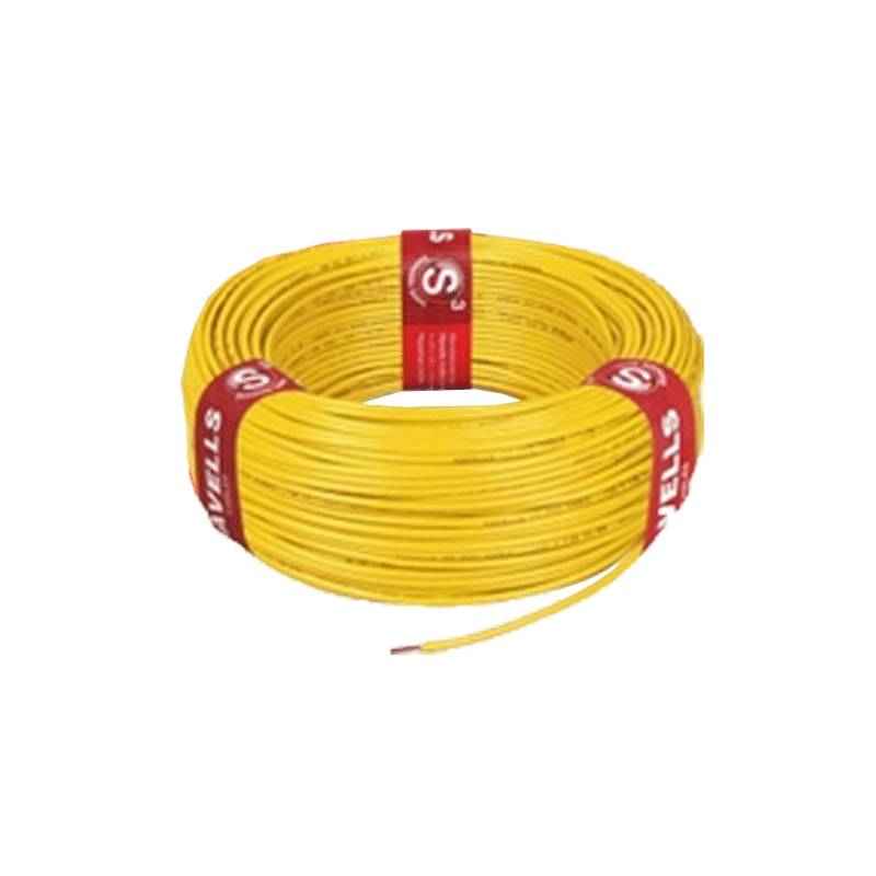 Havells 0.75 Sqmm PVC Yellow Life Guard Flexible Cable, WHFFFNYL1X75, Length: 180 m