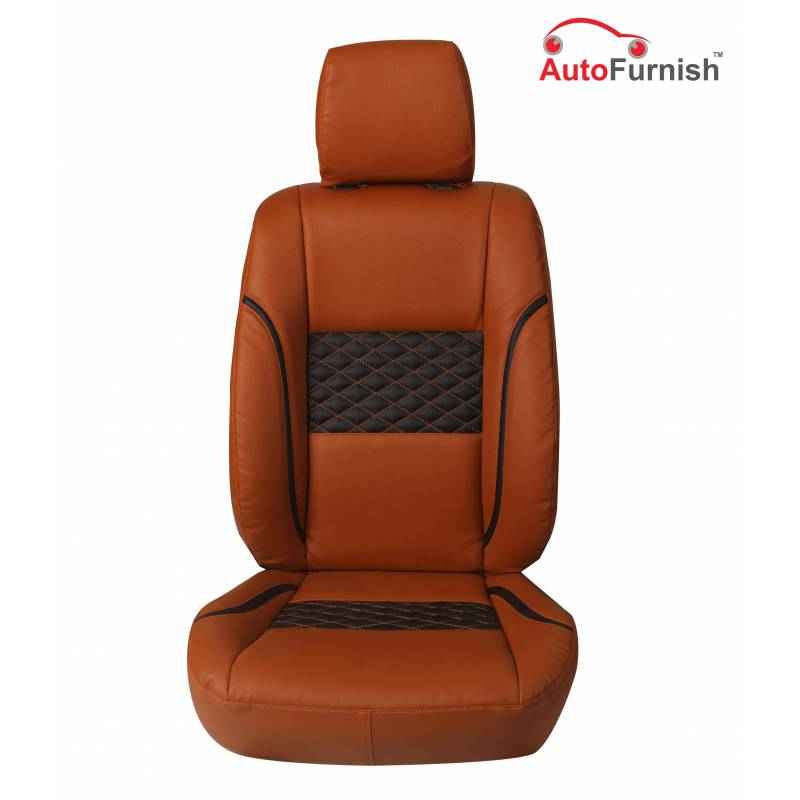 Autofurnish Tan Custom Fit Leatherette 3D Car Seat Cover Complete Set For Ford Fiesta (2012-14)