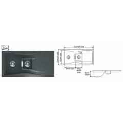 Nirali Elara WB 1-1/2 Kitchen Sink, Size: 1000x500 mm