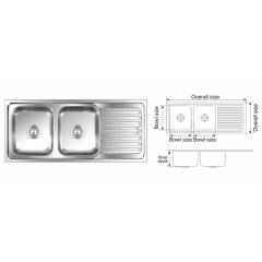 Nirali Graceful Elegance Satin Finish Kitchen Sink, Size: 1160x510 mm