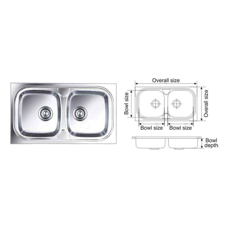 Nirali Pride Glossy Finish Kitchen Sink, Size: 825x470 mm