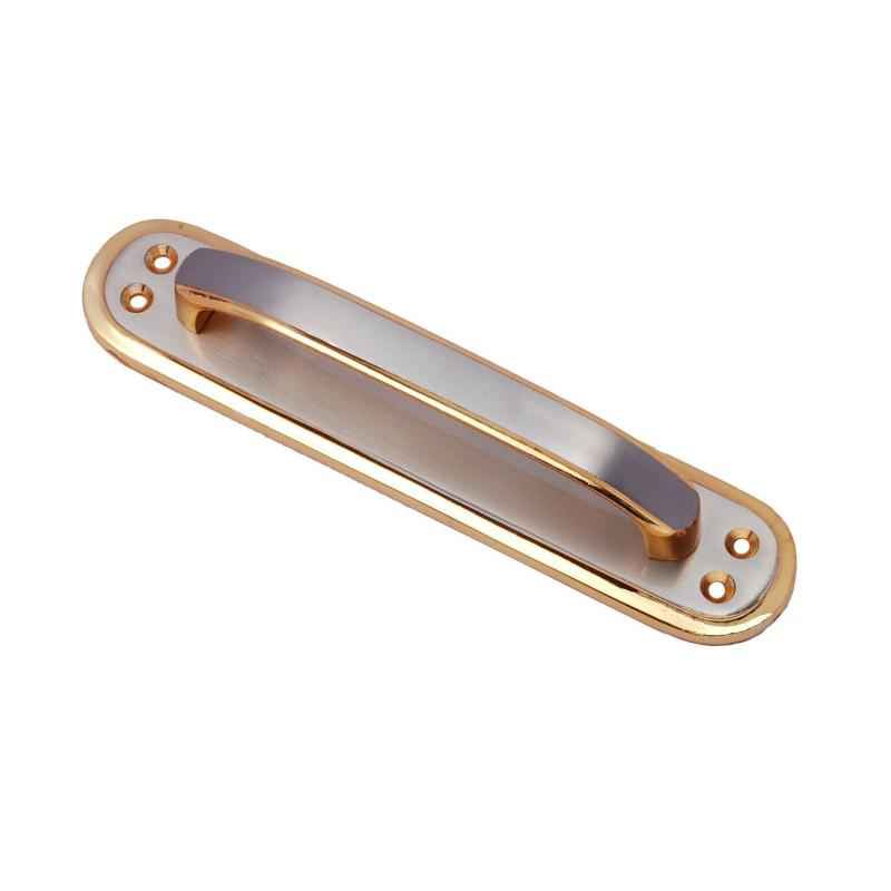 Smart Shophar 7 Inch Brass Gold Silver Galax Plate Handle, 50854-BPHF-GS07