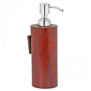 Kamal 300ml Wood Round Liquid Soap Dispenser, ACC-1038
