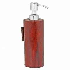 Kamal 300ml Wood Round Liquid Soap Dispenser, ACC-1038