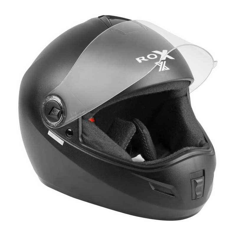 Steelbird Rox Black Full Face Helmet, Size (Large, 600 mm)