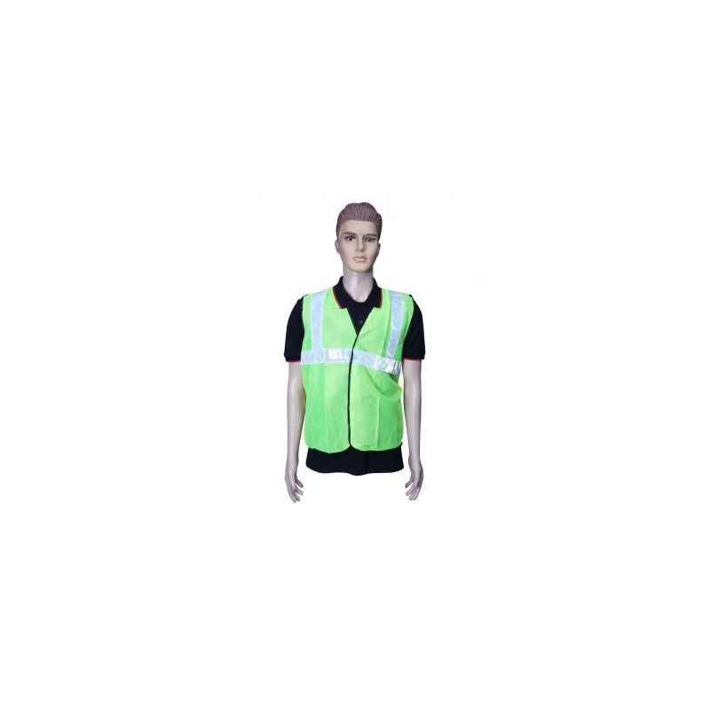 Kasa Life 2 Inch Cloth Type Green Reflective Safety jacket, KL-2CG (Pack of 10)