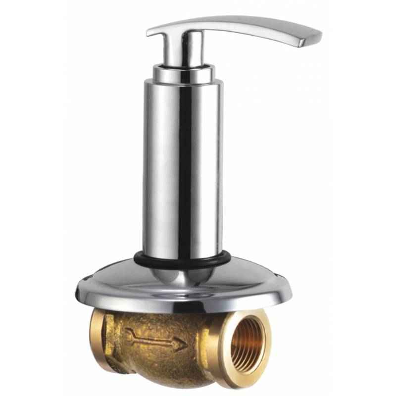 Snowbell Soft Brass Chrome Plated 15mm Concealed Stopcock