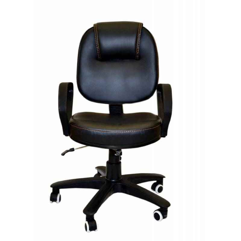 Mezonite Low Back Synthetic Leatherette Black Office Chair