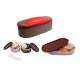 Carrolite 650ml Red & Brown Plastic Lunchbox, Brown_P-34