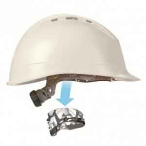 Mallcom Diamond XIII White Ratchet Safety helmet with CH01STR Chin Strap Set
