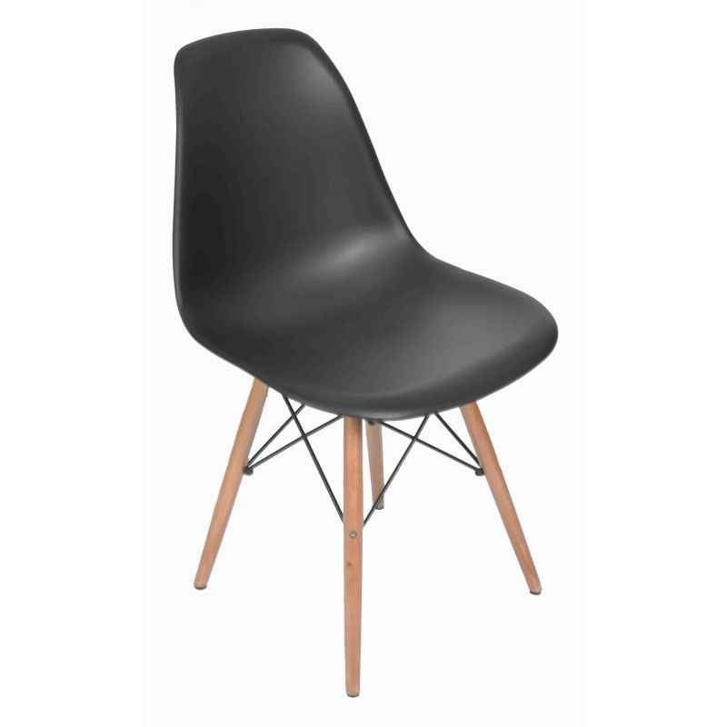 Ventura VF PW 110 Black Designer Chair with Wooden Legs