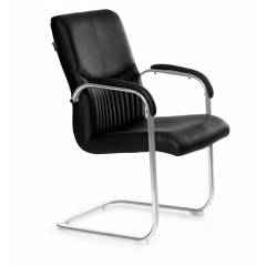 High Living Black Leatherette Visitor Chair, HL_V4