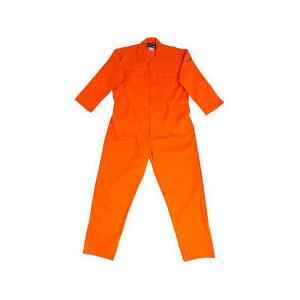 Ishan Orange 380gsm Cotton Fabric Boiler Suit, 5408, Size: Medium