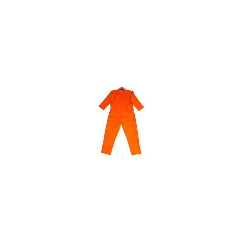 Ishan Orange 380gsm Cotton Fabric Boiler Suit, 5408, Size: Medium