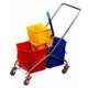 Amsse DB1002 Double Bucket Wringer Trolley with S S Frame