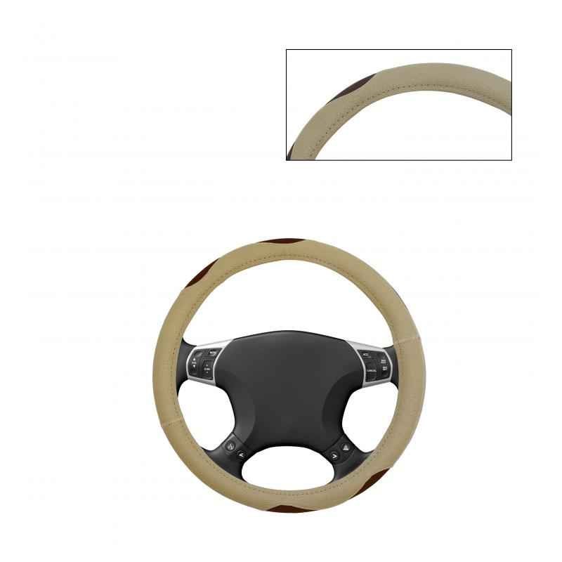 Autofurnish SC91062 Bay Beige Leatherette Car Steering Cover For Hyundai Accent Viva