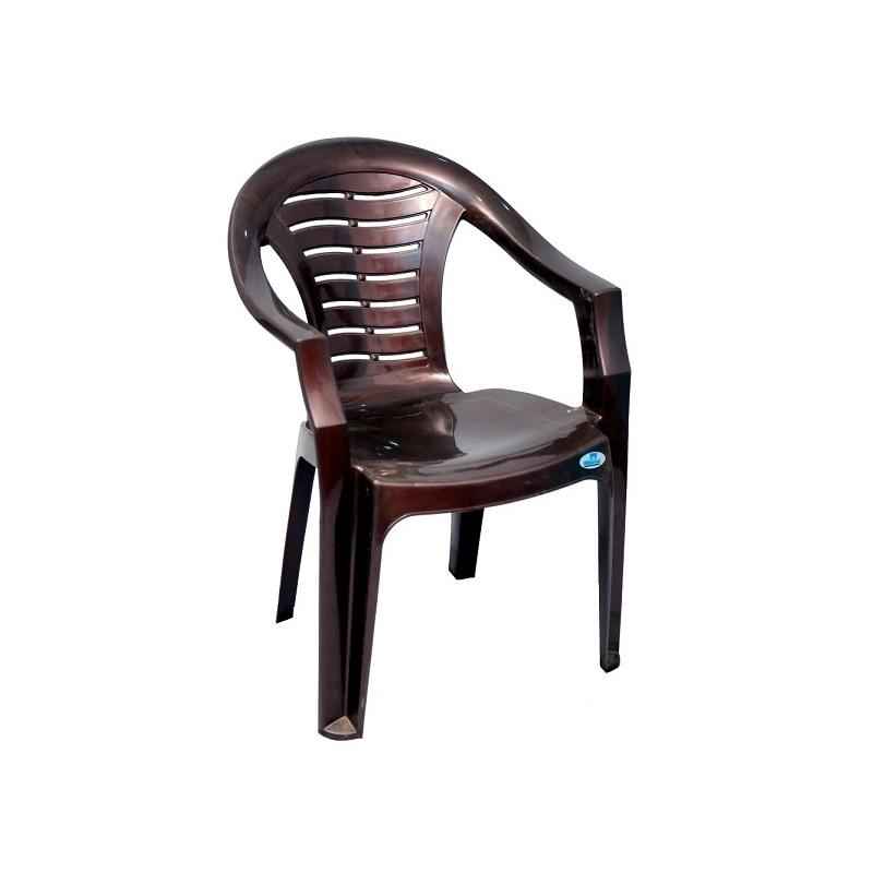 Nilkamal CHR2155 Weather Brown Virgin Polymer Living Room Chair, CHR2155WBN, Dimension: 555x662x770 mm