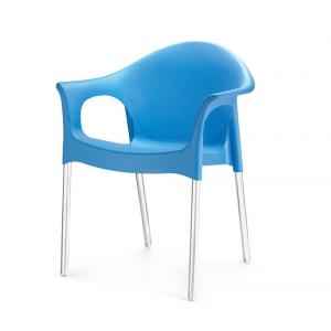 Nilkamal Novella 09 Blue Virgin Polymer Cafeteria Chair, NS09SSBLU, Dimension: 600x540x782 mm