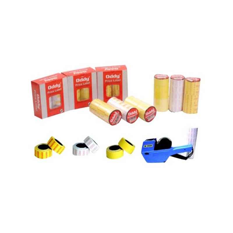Oddy Yellow Red Line Price Label Roll, PLR-YM600 (Pack of 25)